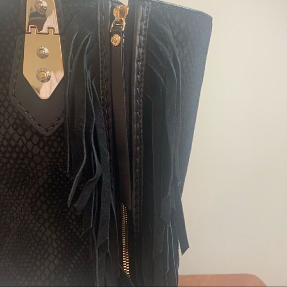 Henri Bendel A-List Satchel Black with Fringe - Picture 12 of 15
